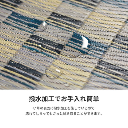 Hagiwara Igusa Compact Rug From Japan With Blue Backing Approximate Size