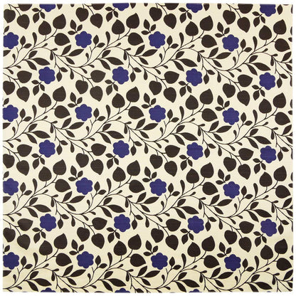 Hama Pattern Furoshiki Cloth 90Cm Japan - Flower Leaf Blue Off