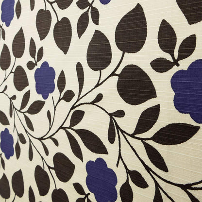 Hama Pattern Furoshiki Cloth 90Cm Japan - Flower Leaf Blue Off