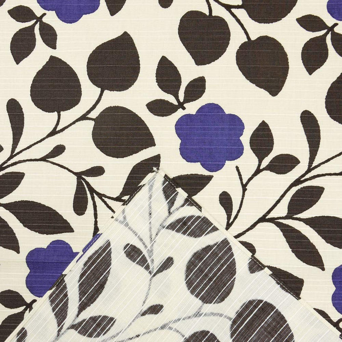 Hama Pattern Furoshiki Cloth 90Cm Japan - Flower Leaf Blue Off