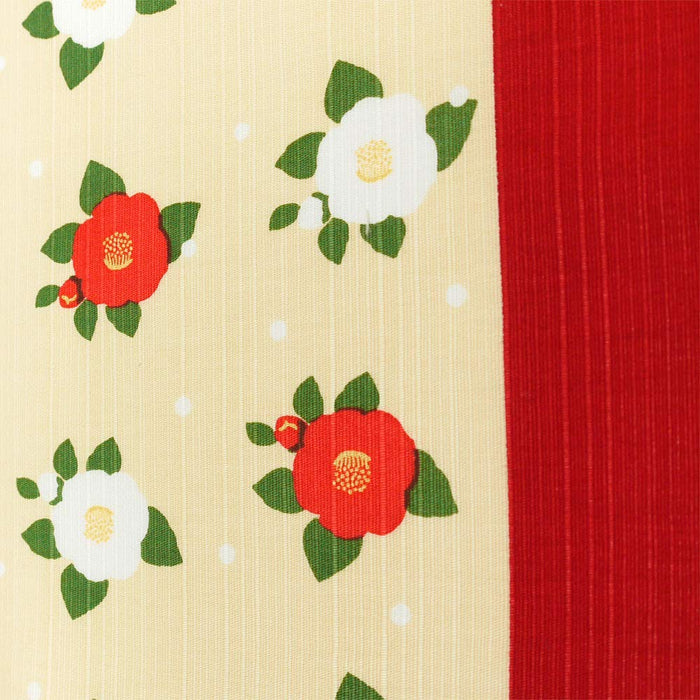 Hama Pattern Furoshiki 50Cm Japan - Camellia & Snowball Red