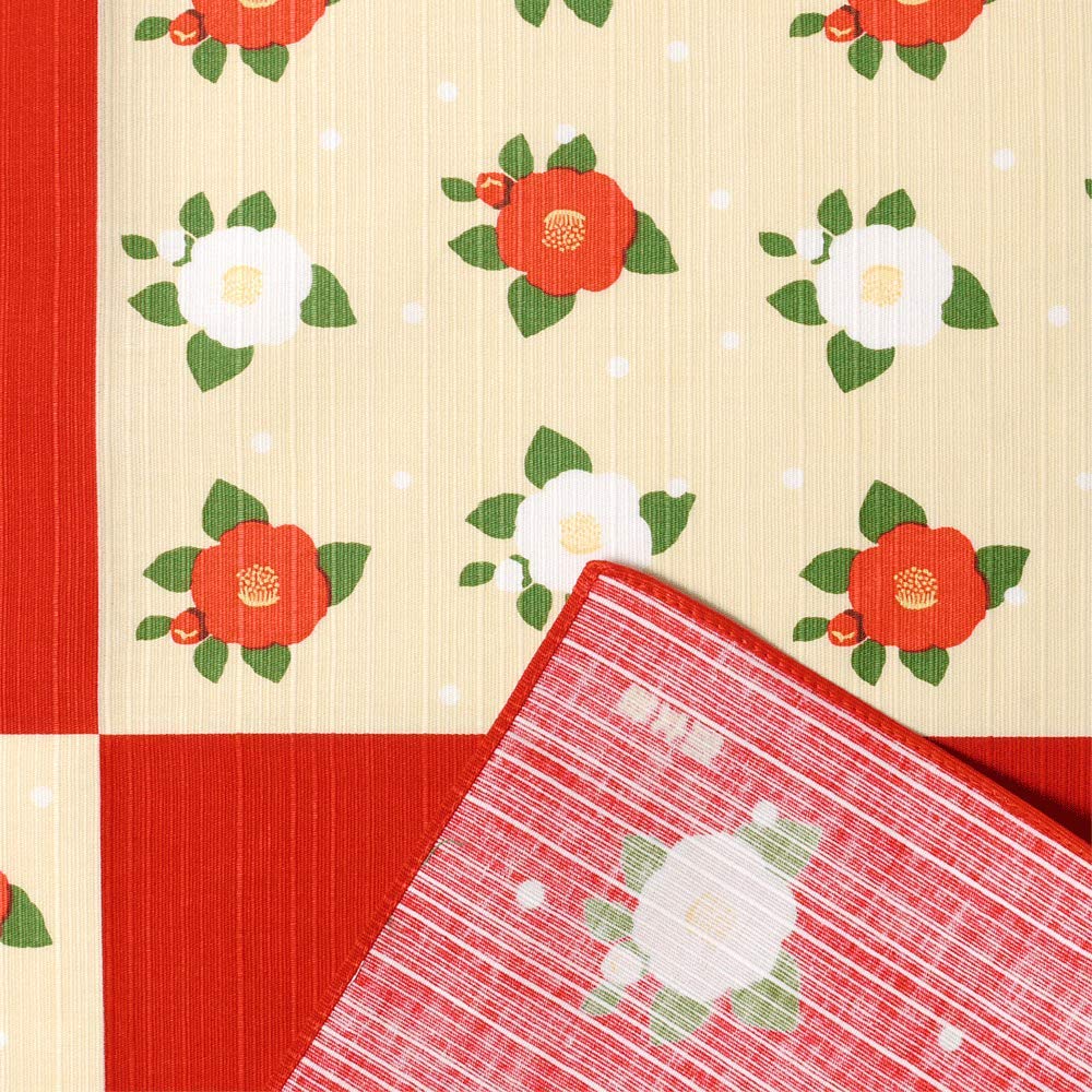 Hama Pattern Furoshiki 50Cm Japan - Camellia & Snowball Red