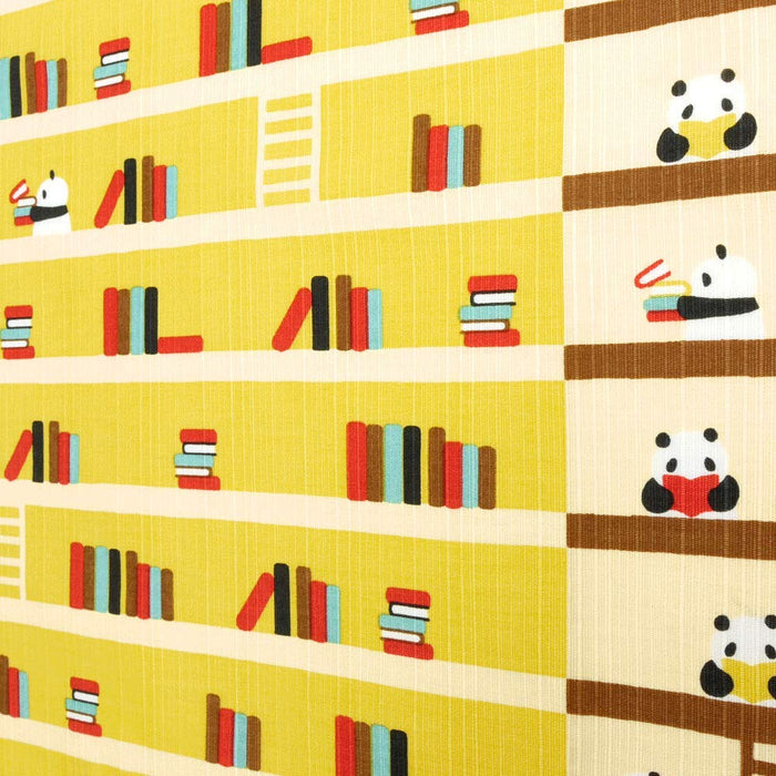 Hama Pattern Furoshiki 50Cm Panda Library Yellow - Japan