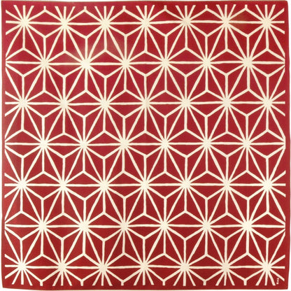 Hama Pattern Furoshiki 90Cm Japanese Hemp Leaf Red Cloth From Japan