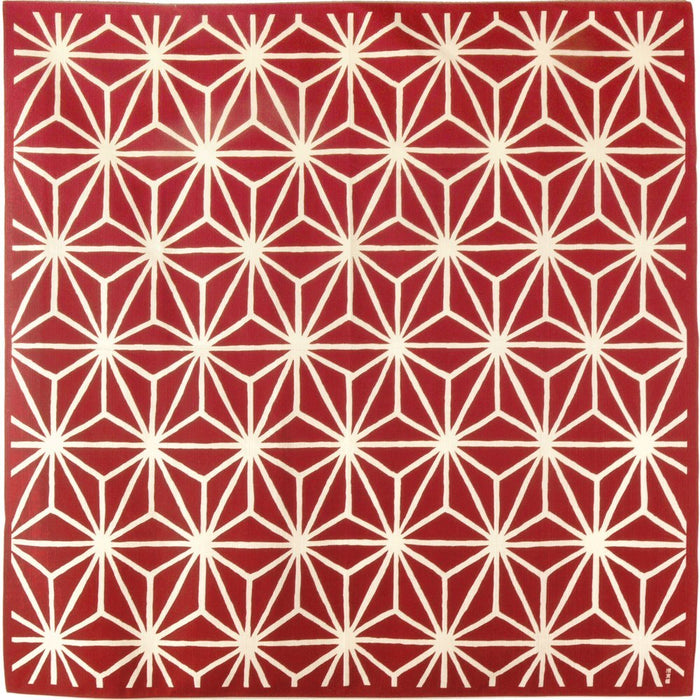 Hama Pattern Furoshiki 90Cm Japanese Hemp Leaf Red Cloth From Japan