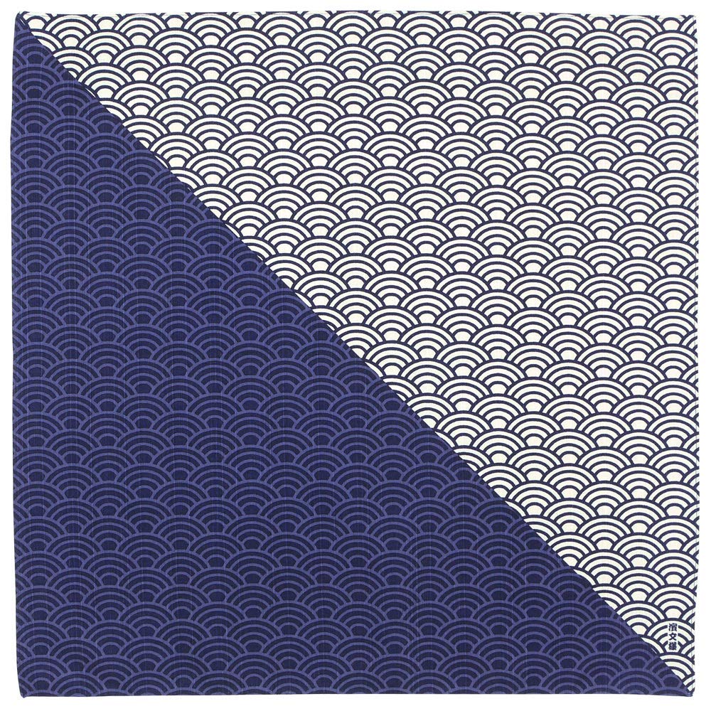 Hama Pattern Furoshiki 50Cm Japan Dyed Seigaiha Cloth - Hamamonyo