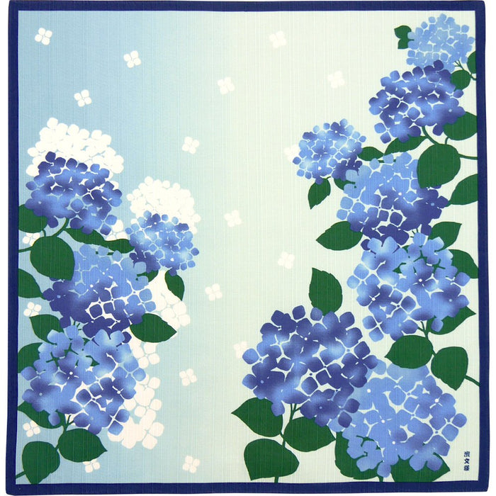 Hama Pattern Furoshiki 50Cm Hydrangea Flower Blue - Japan