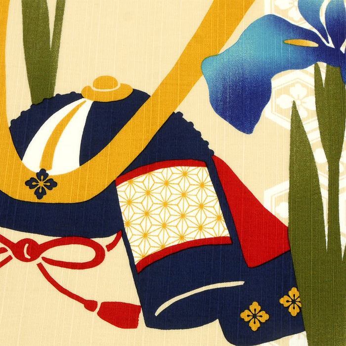 Hama Pattern Furoshiki 50Cm Japanese Cloth: Iris & Helmet