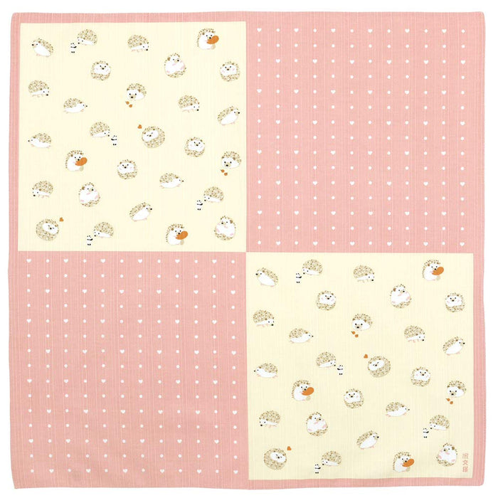 Hama Pattern Japanese Furoshiki 50Cm Hedgehog Pink Cloth