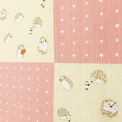 Hama Pattern Japanese Furoshiki 50Cm Hedgehog Pink Cloth