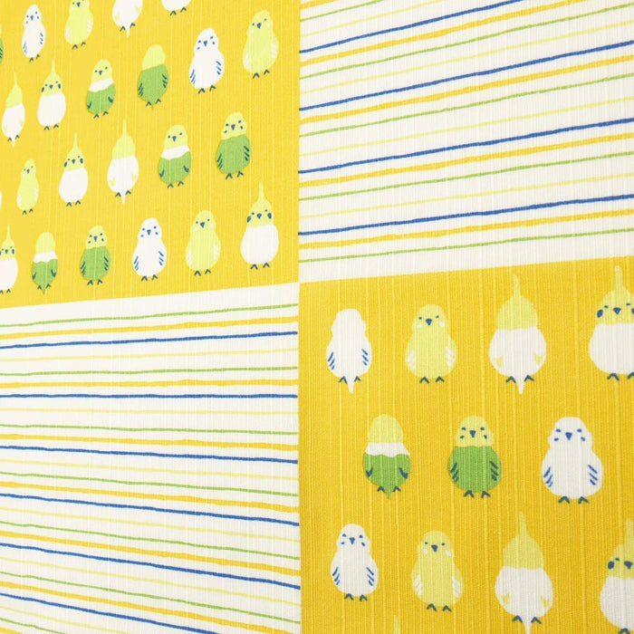 Hama Pattern Furoshiki 50Cm Parakeet Arrangement Yellow - Japanese Cloth