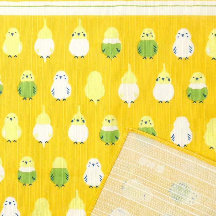 Hama Pattern Furoshiki 50Cm Parakeet Arrangement Yellow - Japanese Cloth