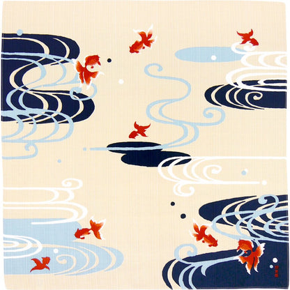 Hama Pattern Furoshiki 50Cm Running Water Goldfish Off - Japanese Cloth
