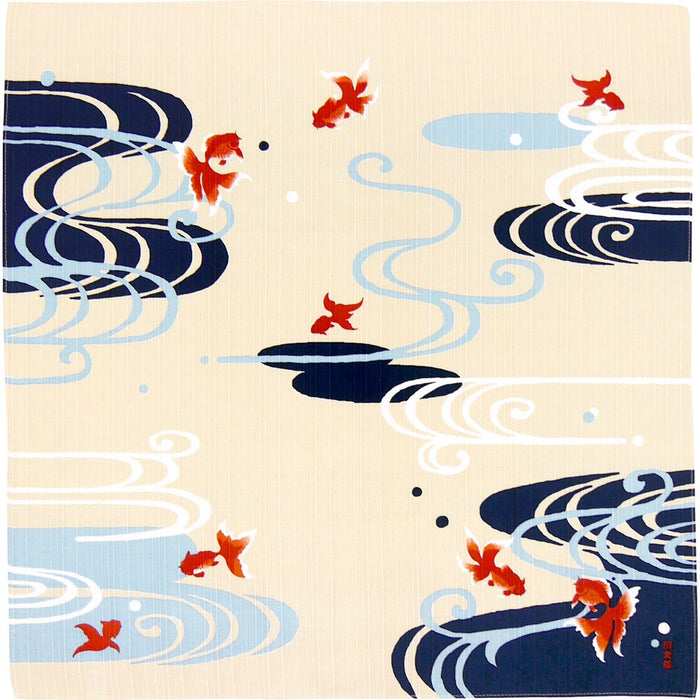 Hama Pattern Furoshiki 50Cm Running Water Goldfish Off - Japanese Cloth