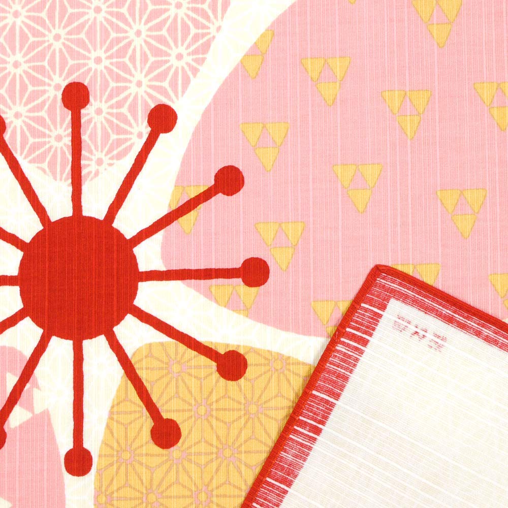 Hama Pattern Furoshiki Sakura Wrapped Red 50Cm Japanese Cloth