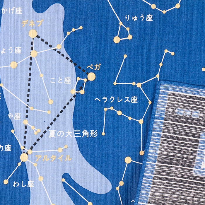 Hama Pattern Furoshiki 50Cm Summer Constellations Blue - Japanese Cloth