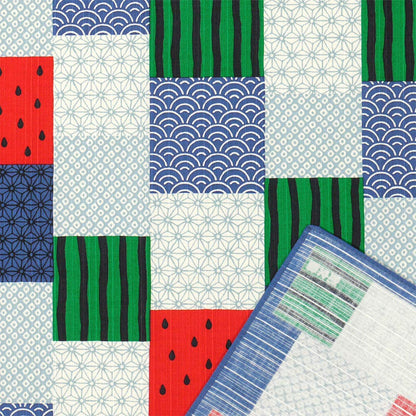 Hama Pattern Furoshiki 50Cm Watermelon Patchwork Cloth From Japan