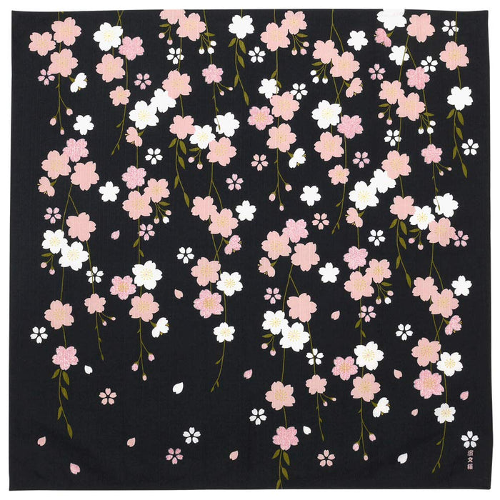 Hama Pattern Furoshiki 50Cm Weeping Night Cherry Blossoms Black Japan