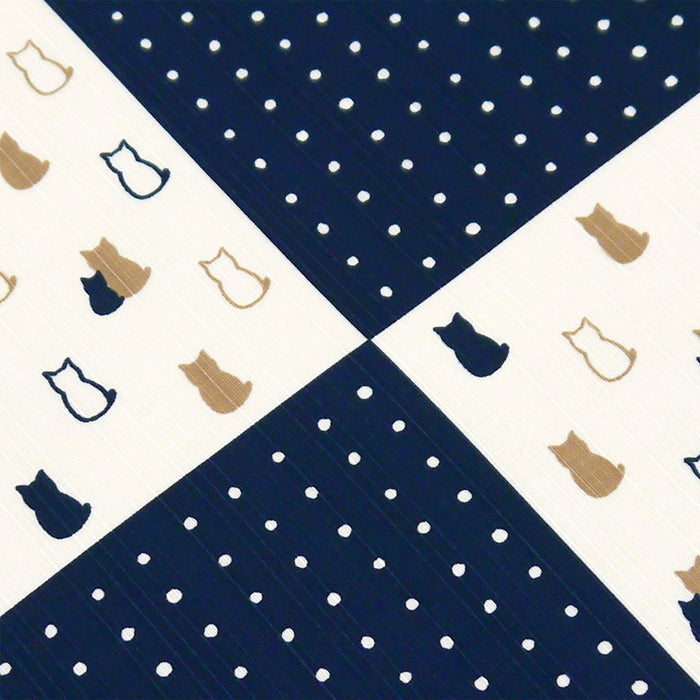 Hama Pattern Japanese Wrapping Cloth 50Cm Cat Navy Blue