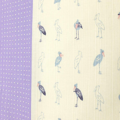 Hama Pattern Japan Gokigen Shoebill Purple Small Wrapping Cloth 50Cm