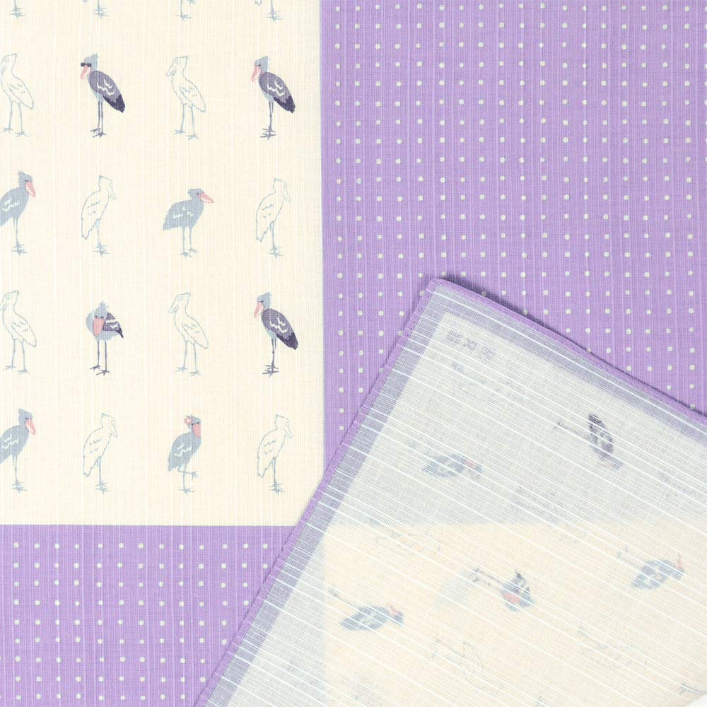 Hama Pattern Japan Gokigen Shoebill Purple Small Wrapping Cloth 50Cm