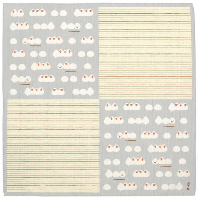 Hama Pattern Japan Oshikura Sparrow Gray Wrapping Cloth 50Cm