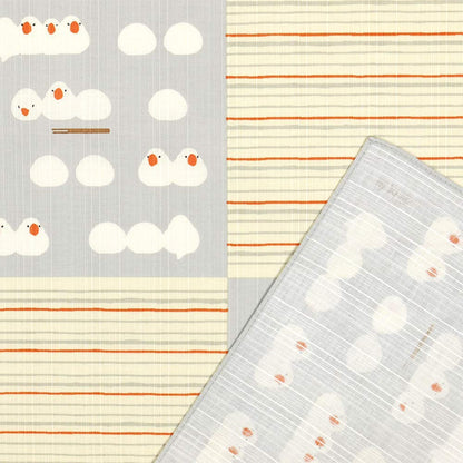 Hama Pattern Japan Oshikura Sparrow Gray Wrapping Cloth 50Cm