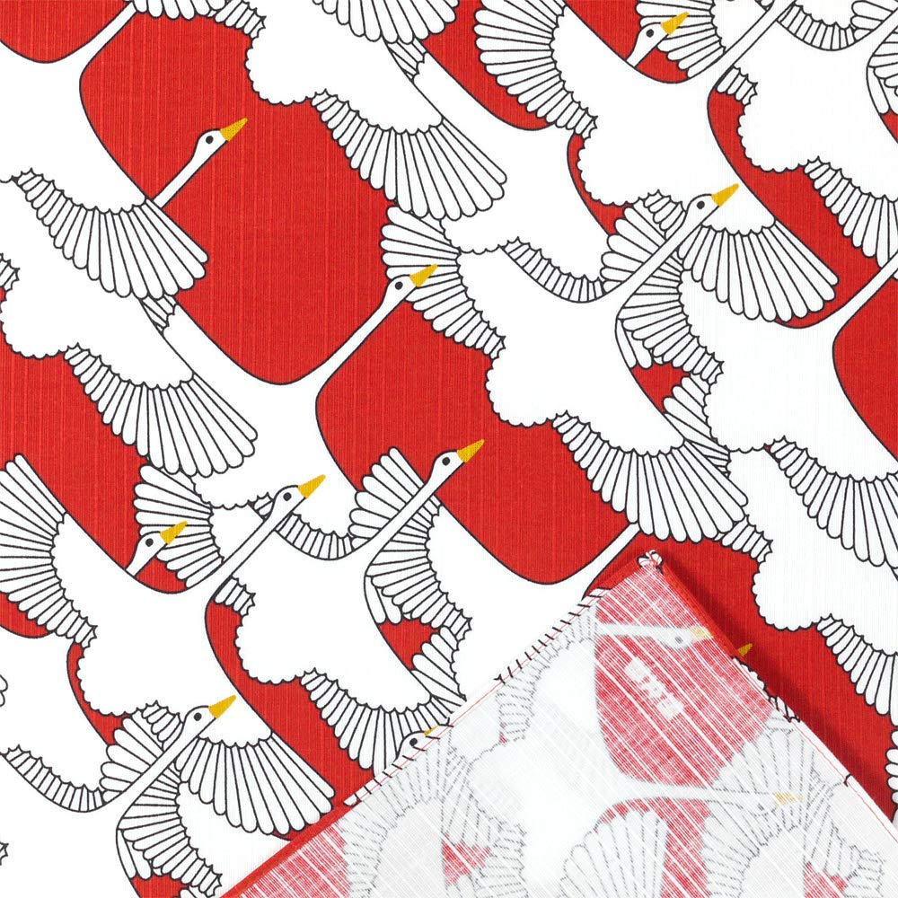 Hama Pattern Japanese Shukutsuru Red Small Wrapping Cloth 50Cm