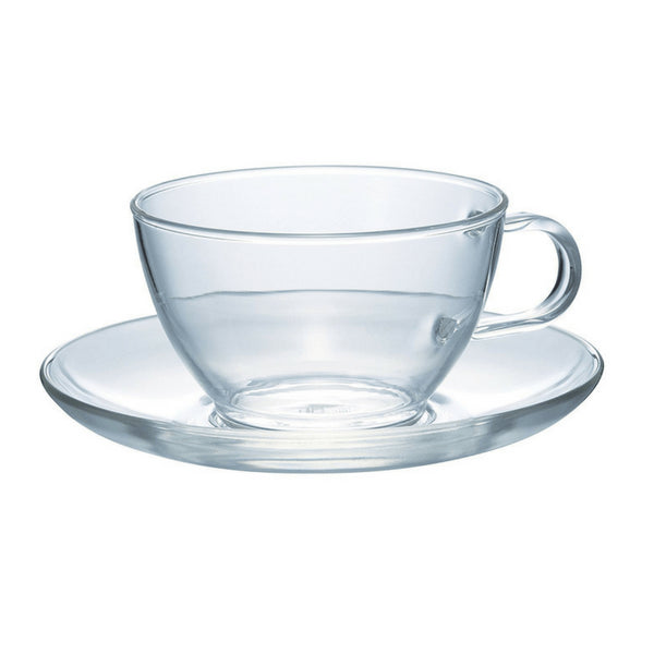 Hario Heat Resistant Glass Teacup & Saucer 230Ml