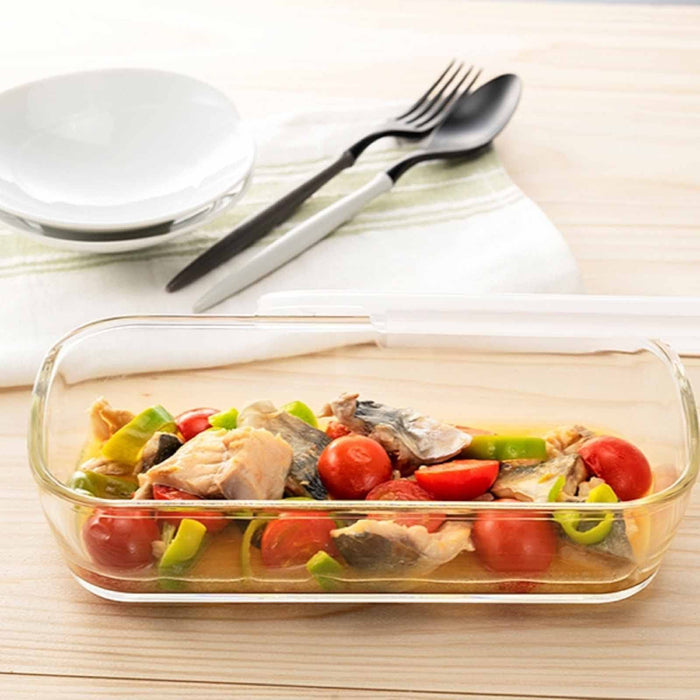 Hario Japan Heat Resistant Glass Storage Container Square 1400Ml Buono Kstl-140-Tw Clear