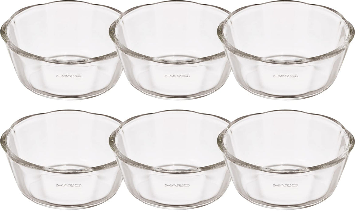 Hario Japan Heat Resistant Glass Sweets Bowl Set 6 300Ml Buono Kitchen Swb-30-Bk Clear