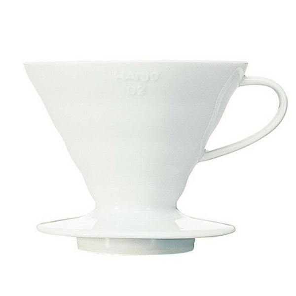 Hario V60 Handcrafted Pour Over Coffee Dripper With Coffee Scoop (Arita Porcelain) VDC-02W (1-4 Cups)