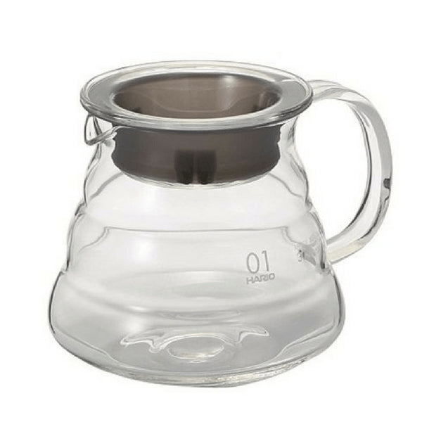 Hario V60 Heat Resistant Glass Coffee Server With Glass Lid & Handle 01 - XGS-36TB (360ml)