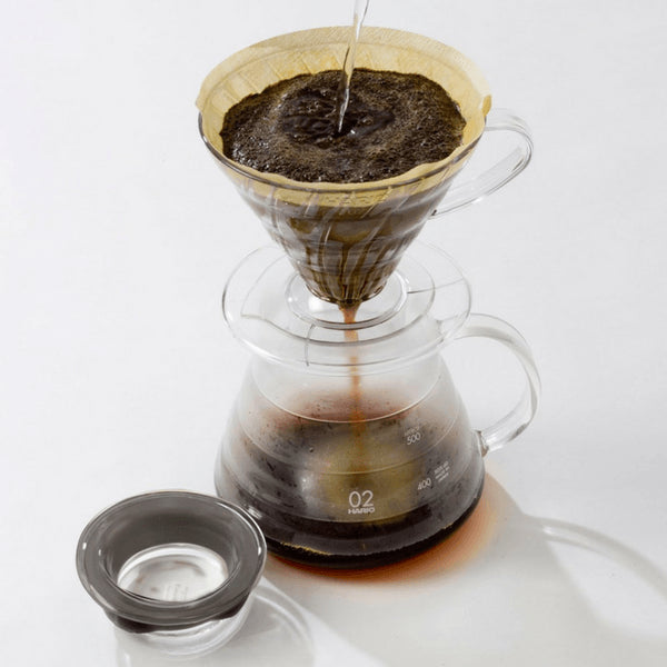 Hario V60 Heat Resistant Glass Coffee Server With Glass Lid & Handle 01 - XGS-36TB (360ml)