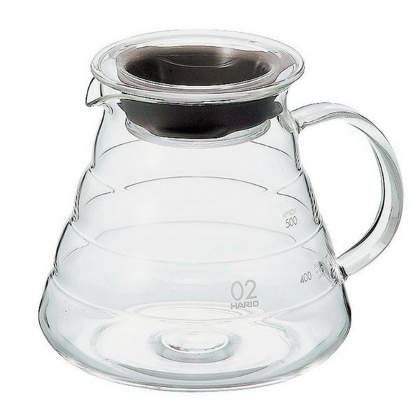 Hario V60 耐热玻璃咖啡壶 带玻璃盖和手柄 02 - XGS-60TB（600 毫升）