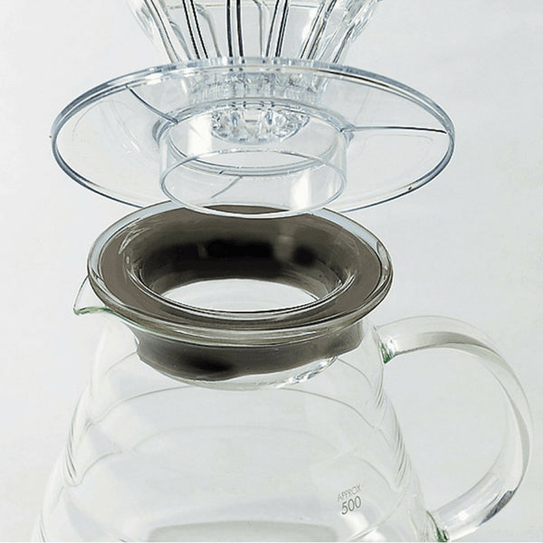 Hario V60 Heat Resistant Glass Coffee Server With Glass Lid & Handle 02 - XGS-60TB (600ml)