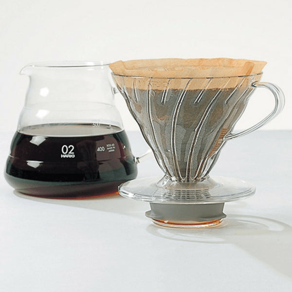Hario V60 Heat Resistant Glass Coffee Server With Glass Lid & Handle 02 - XGS-60TB (600ml)