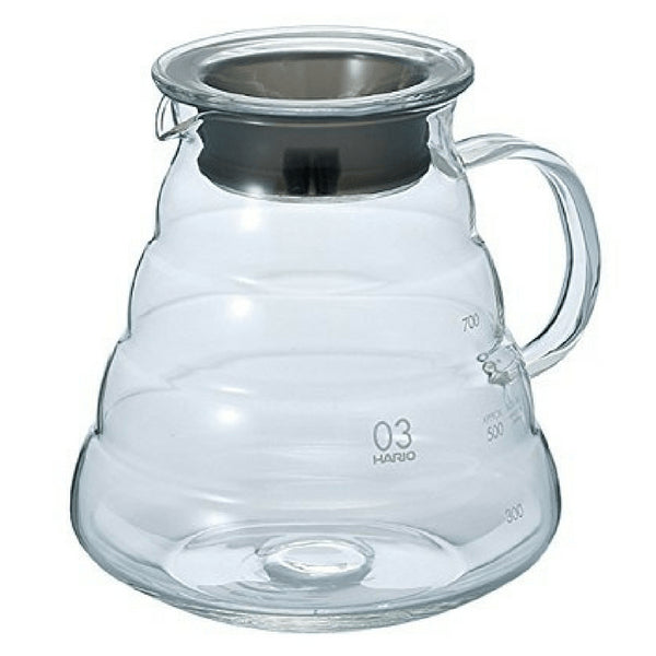 Hario V60 耐热玻璃咖啡壶 带玻璃盖和手柄 03 - XGS-80TB（800 毫升）