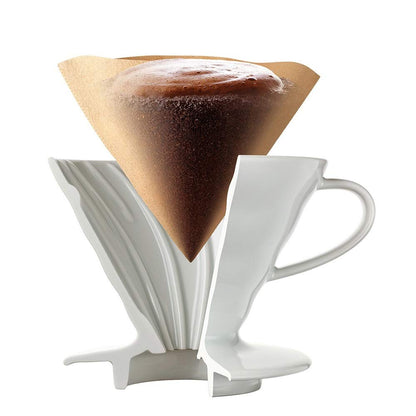 Hario V60 Coffee Maker Brown Misarashi 1-4 Cups Made In Japan Vcf-02-100Mk