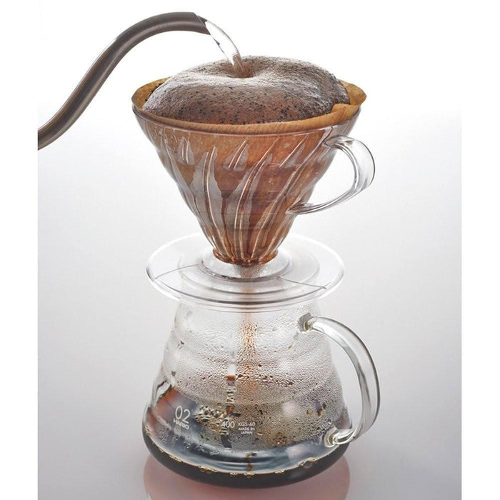 Hario V60 Pour Over Coffee Dripper Japan Vd-02T 1-4 Cups Includes Scoop (Plastic)