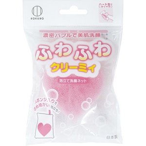 Heart Sponge Input Cleansing Net Lather Cleansing Net 1 Pcs Japan With Love