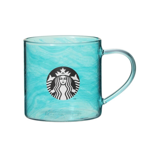 Heat resistant glass mug ocean wave 355ml - Japanese Starbucks
