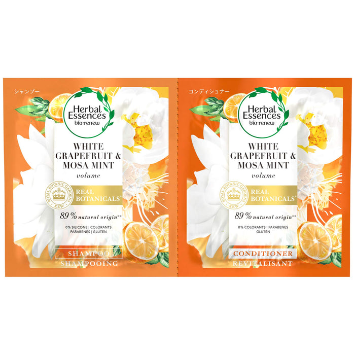 Herbal Essence Bio Renew White Grapefruit & Mint Shampoo & Conditioner 1 Day Trial Japan 12Ml 12G
