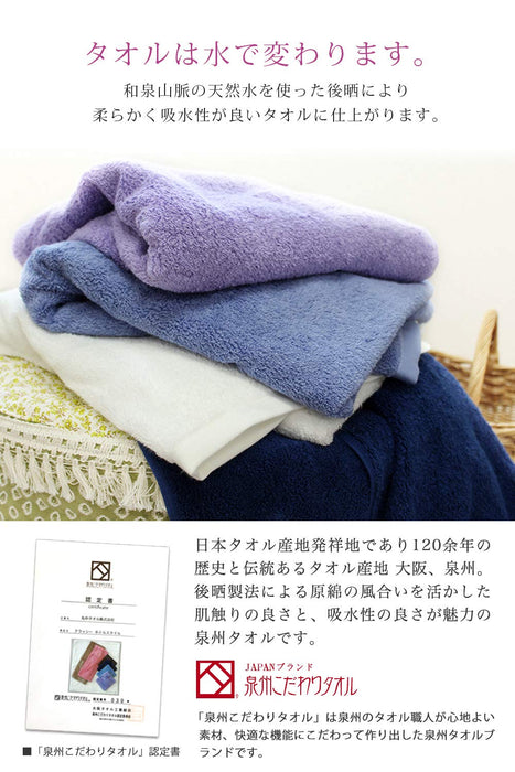 Hiorie Japan Big Face Towel 40X100Cm - Set Of 3 Assorted Colors - Hotel Style Fluffy Super Long Cotton Absorbent Thick Certified