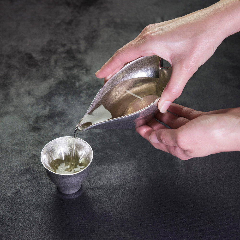 Hiracle Tinware Sakura Katakuchi Lipped Sake Server