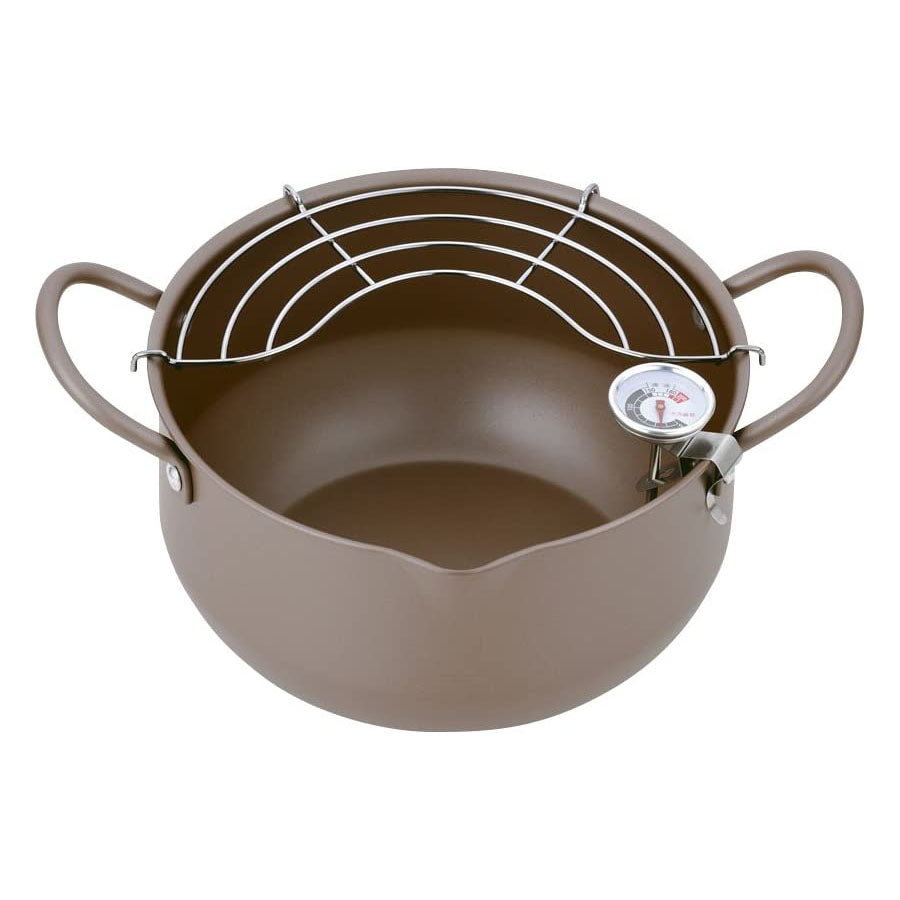 Hirosho Kiwami Induction Iron Tempura Pan With Thermometer 22cm