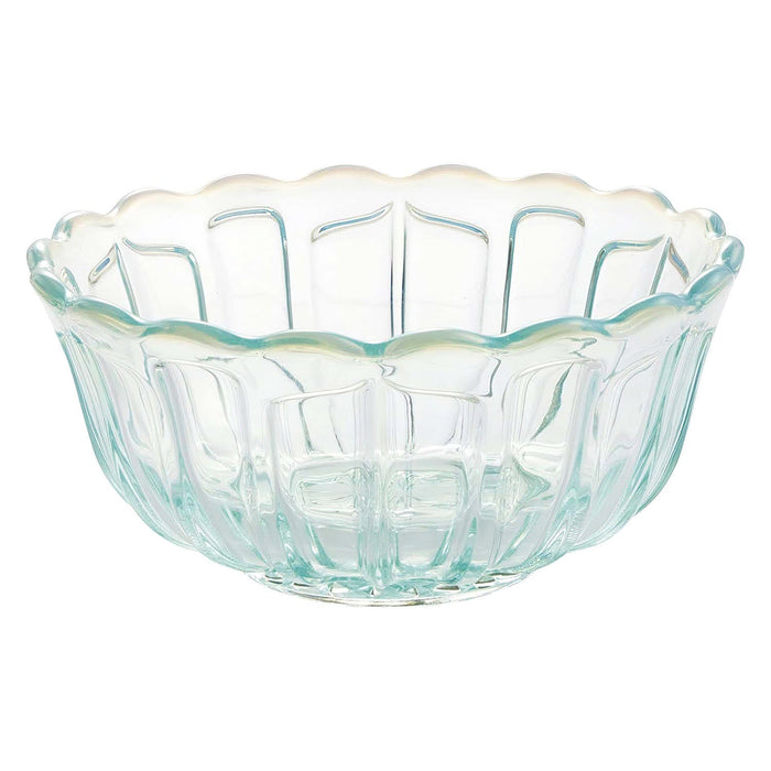 Hirota Glass Japan Yukinohana Blue Shallow Bowl Soda-Lime Glass