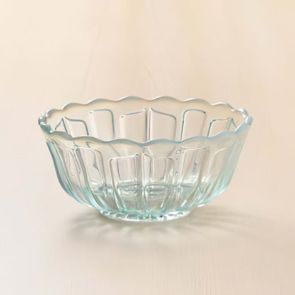Hirota Glass Japan Yukinohana Blue Shallow Bowl Soda-Lime Glass