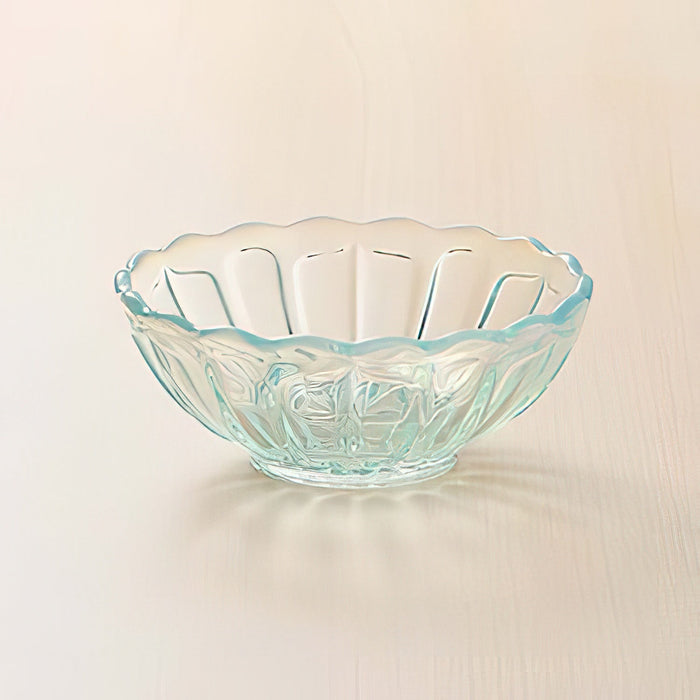 广田硝子日本雪之花蓝色小碗钠钙玻璃