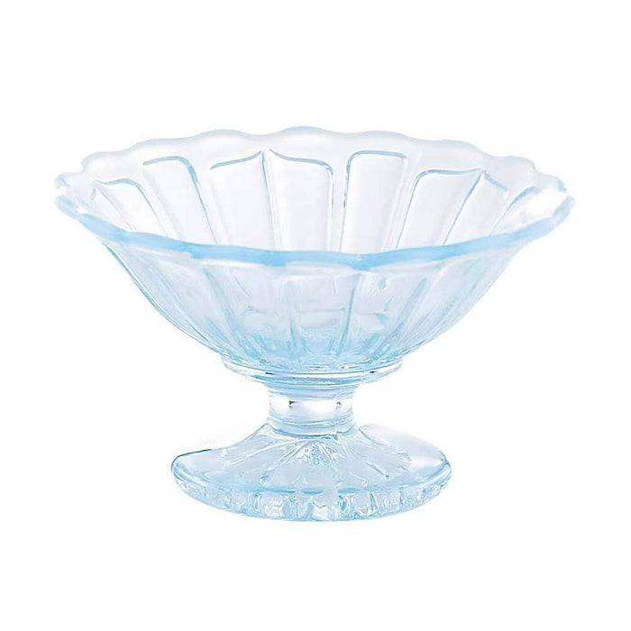 Hirota Glass Japan Yukinohana Sundae Bowl Blue